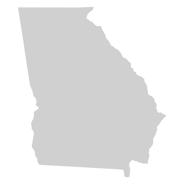 A map of the state of Georgia.